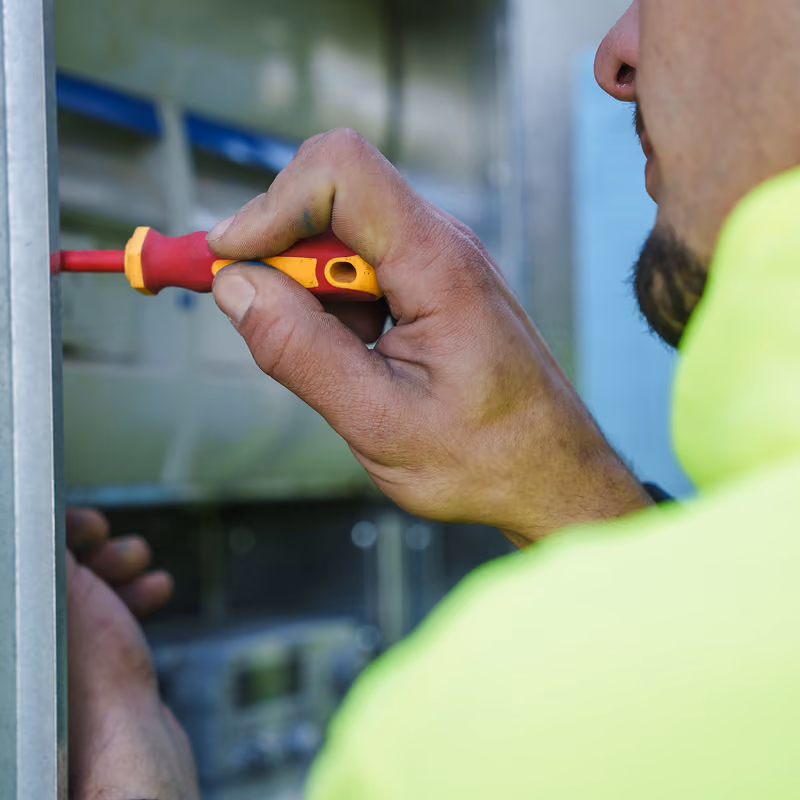 Electrician testing power