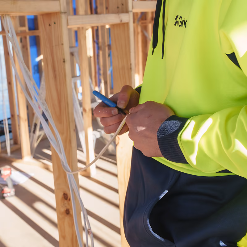 Electrician marking wires