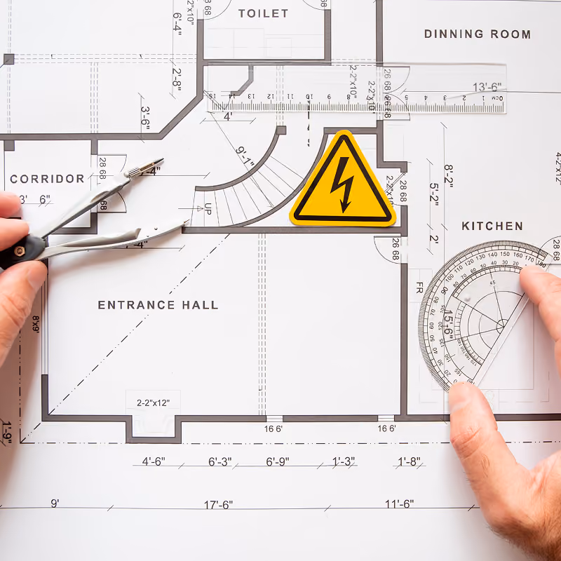 Electrician taking measurements