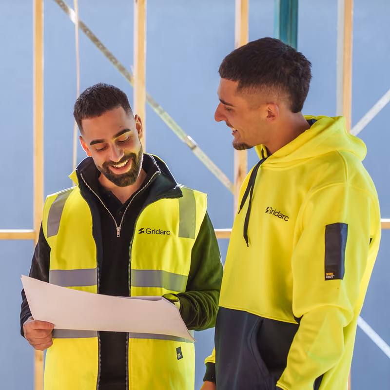 Electricians having a giggle