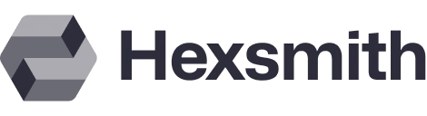 Hexsmith logo with hexagon icon and text