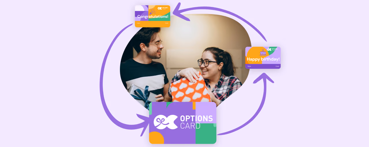 Re-gift and share OptionCard to your loved ones for any occasion
