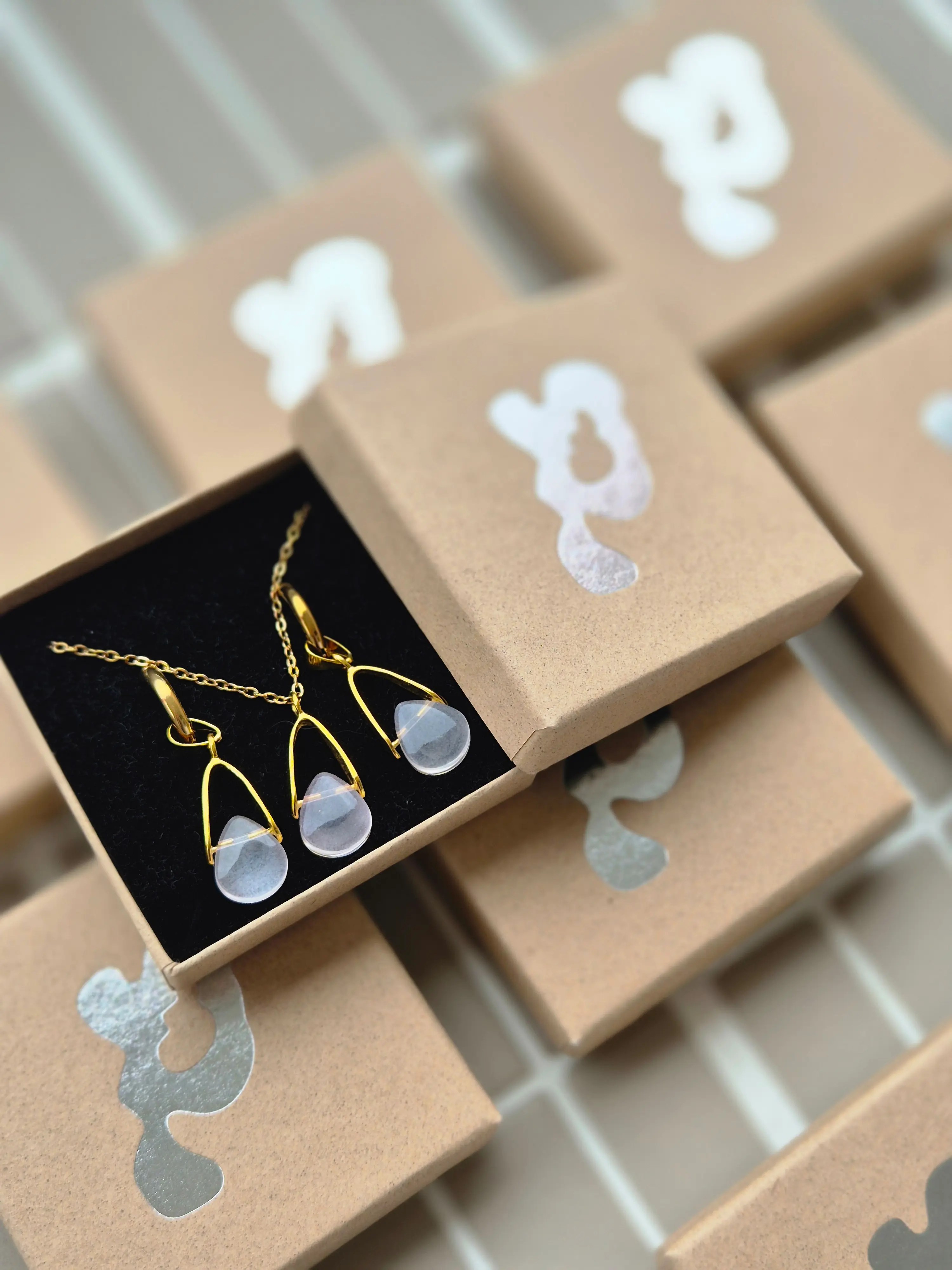 Paula Korut jewelry inside package by Karamell