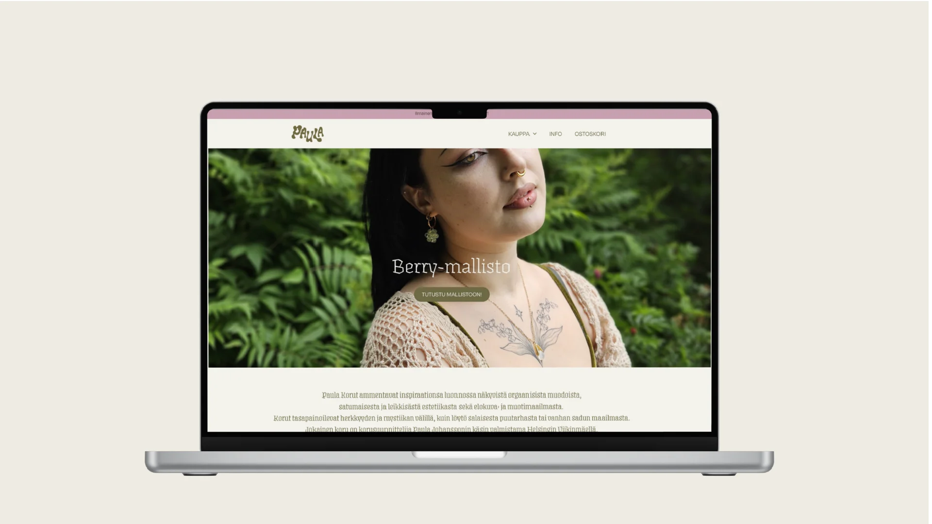 A mockup of Paula Korut webpage by Karamell