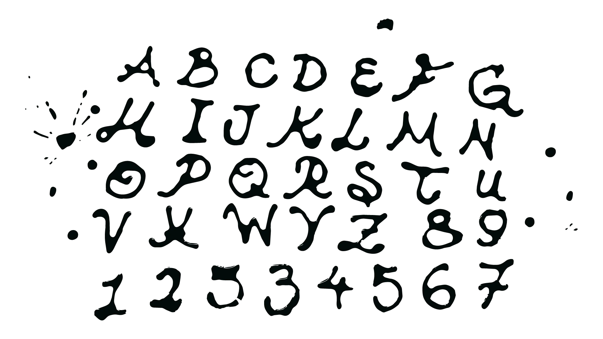 Custom font made of coffee by Karamell