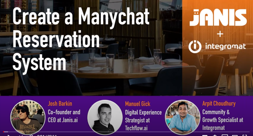 Create a Reservation System with ManyChat, Janis, and Integromat