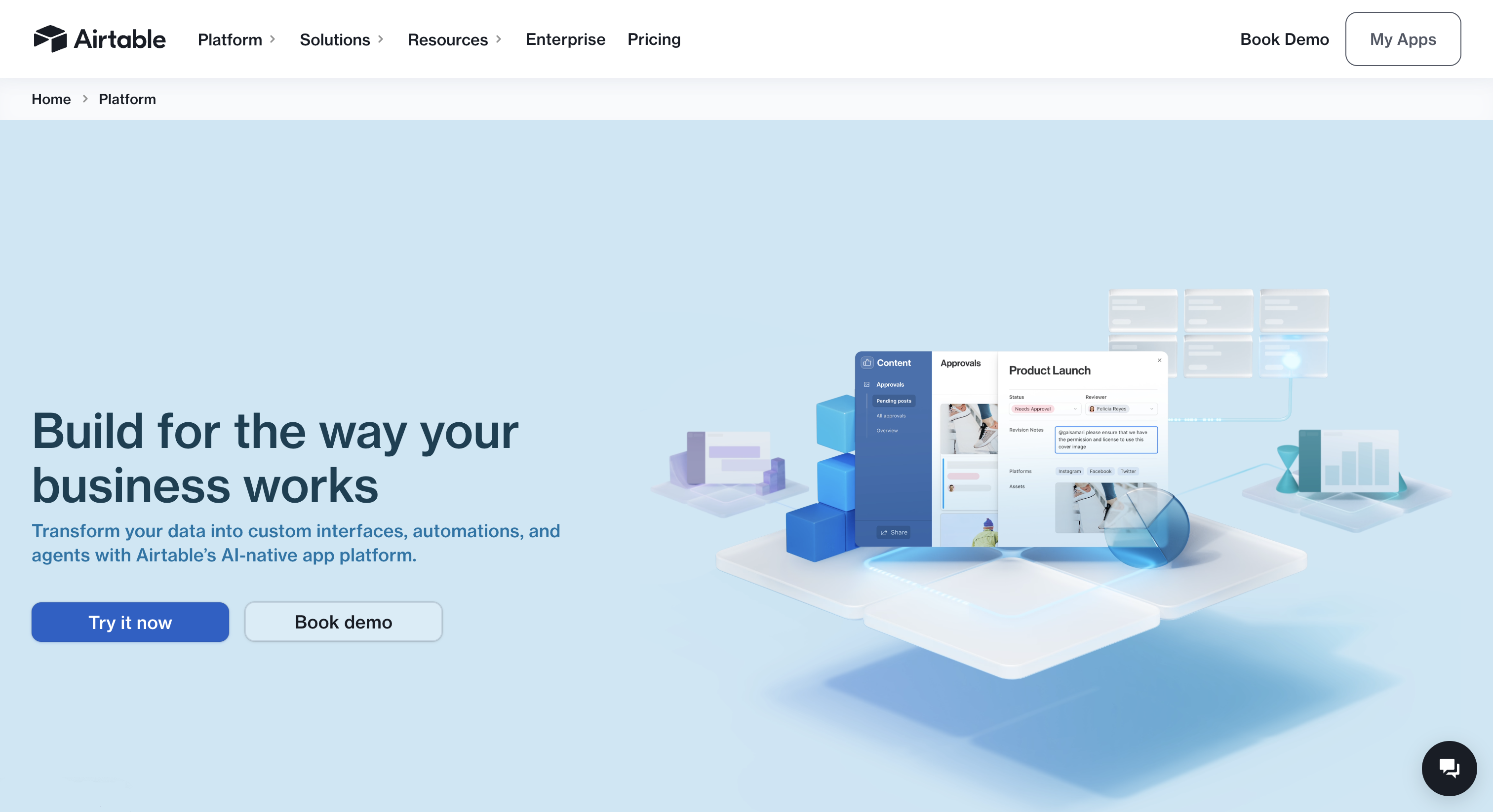 Airtable homepage