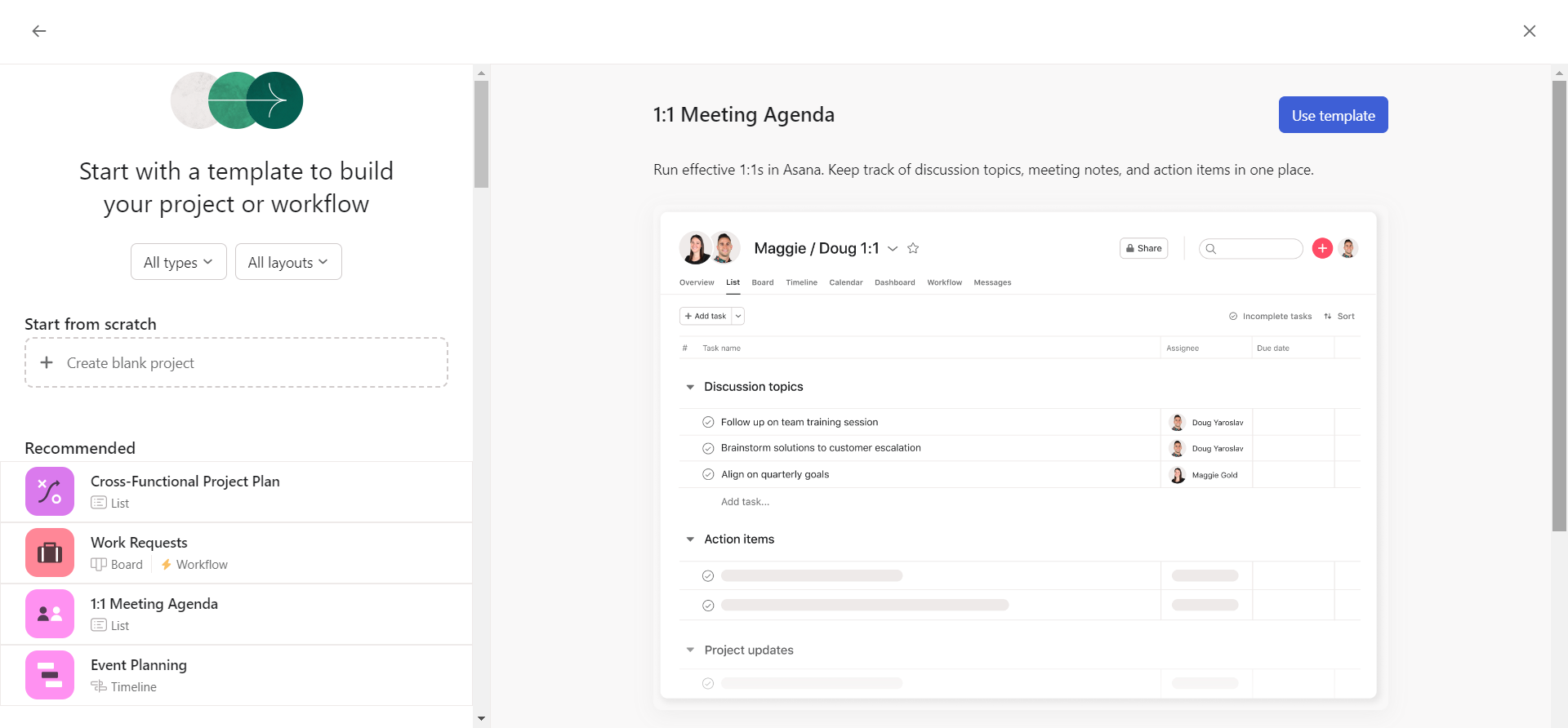 asana project template