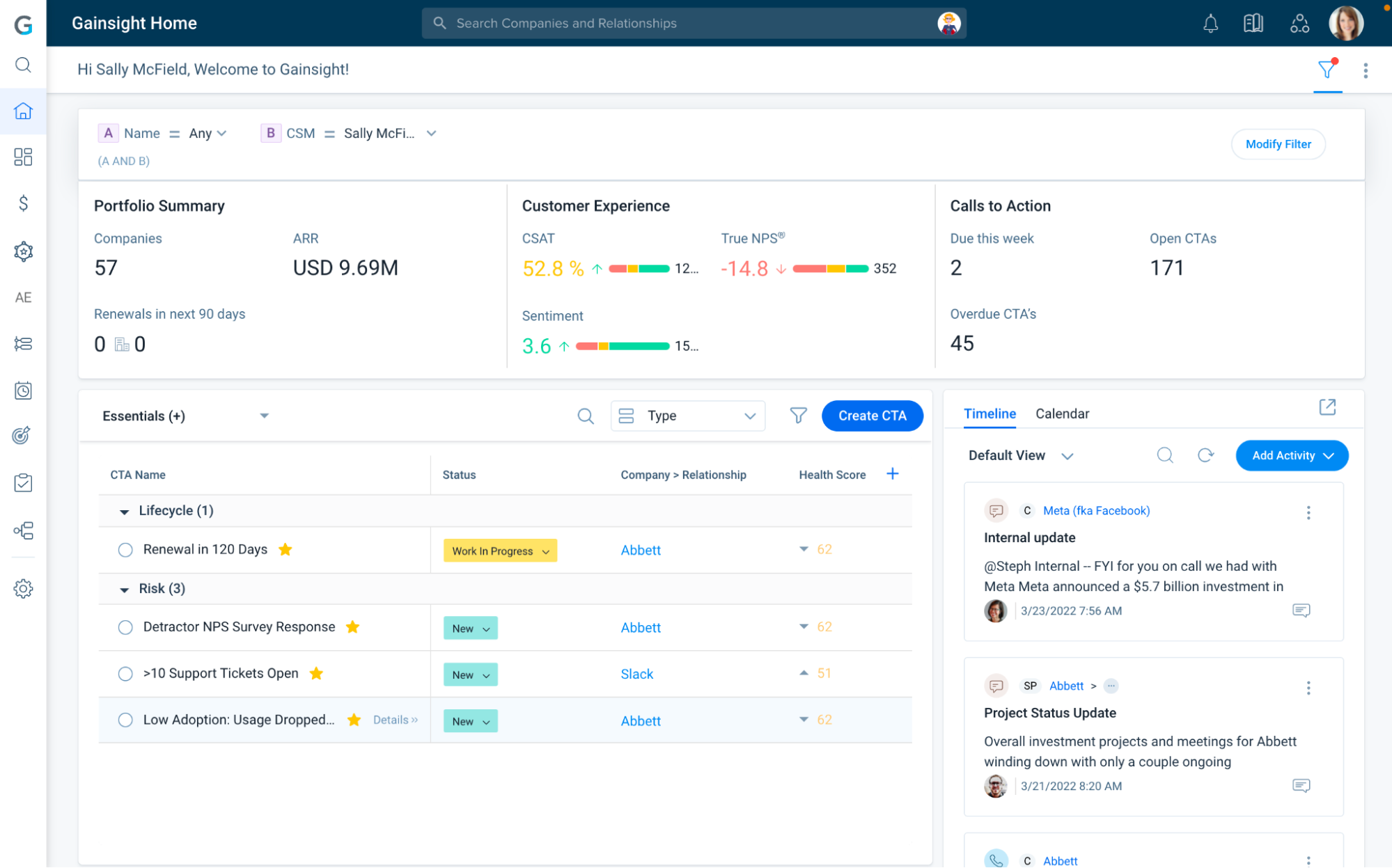 Gainsight dashboard