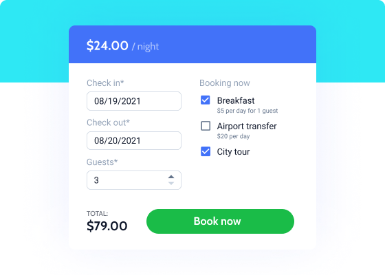 Booking form example