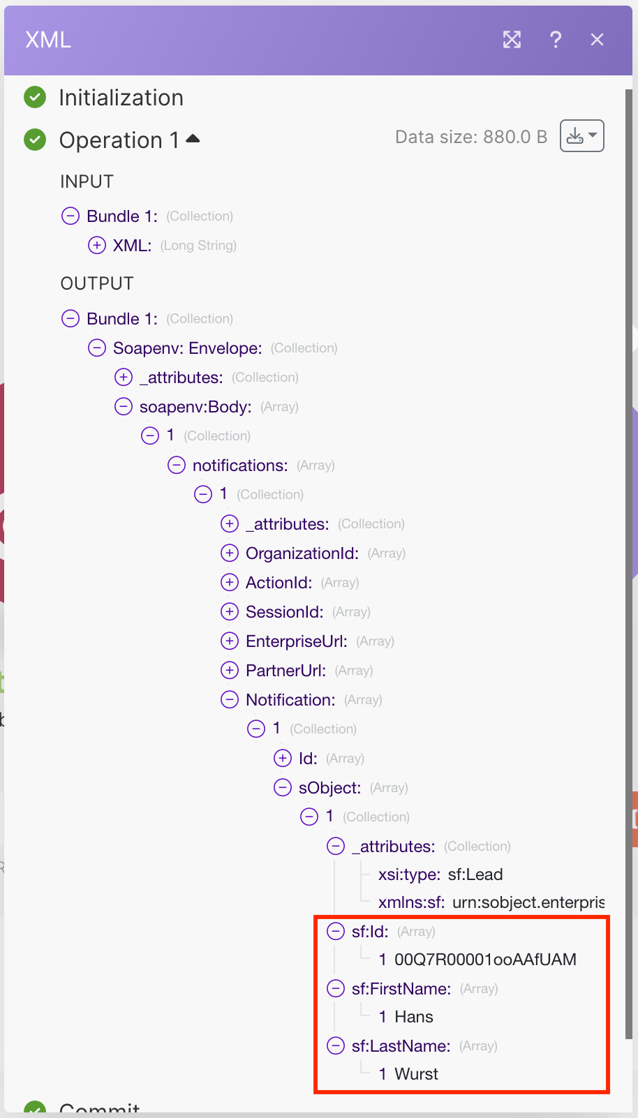 XML output