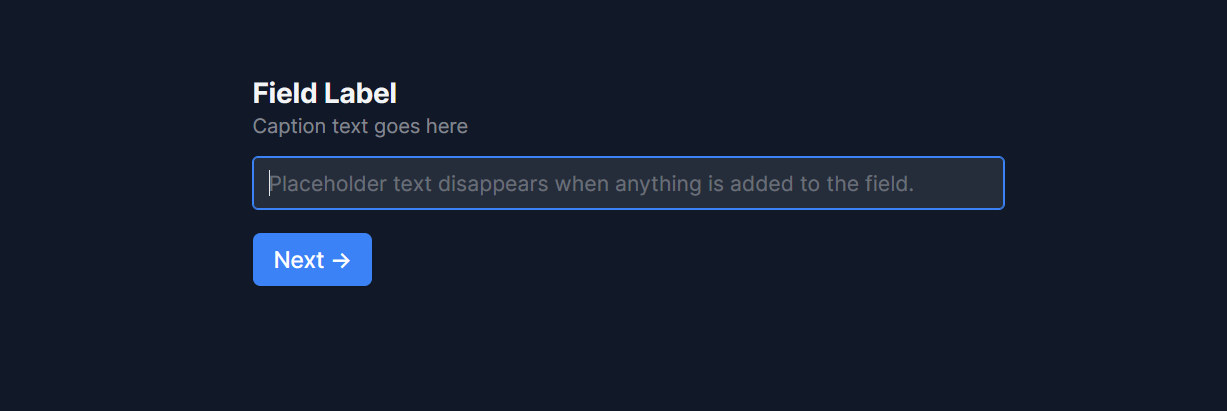 Form field - placeholder text