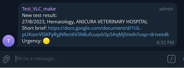 Community Challenge: Telegram message