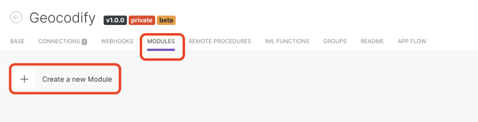 Create a new module in the custom app