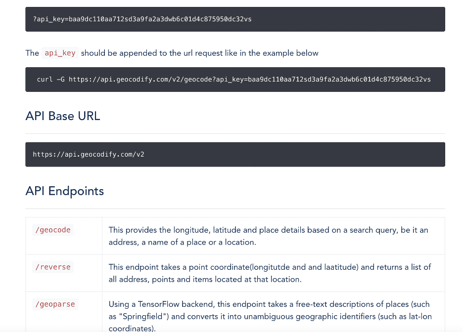 Geocodify API documentation