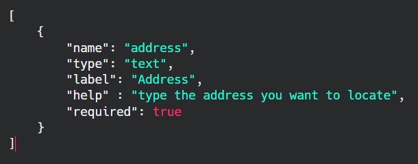 Code for the mappable parameters