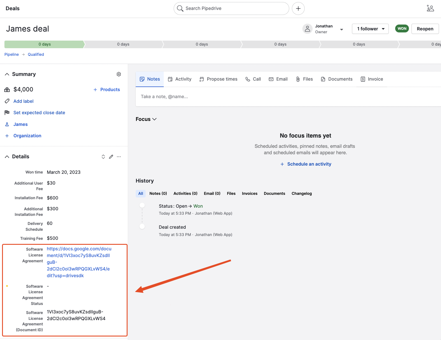 adding link to file in pipedrive