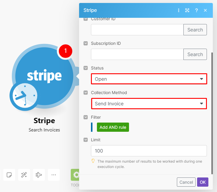 Stripe module settings