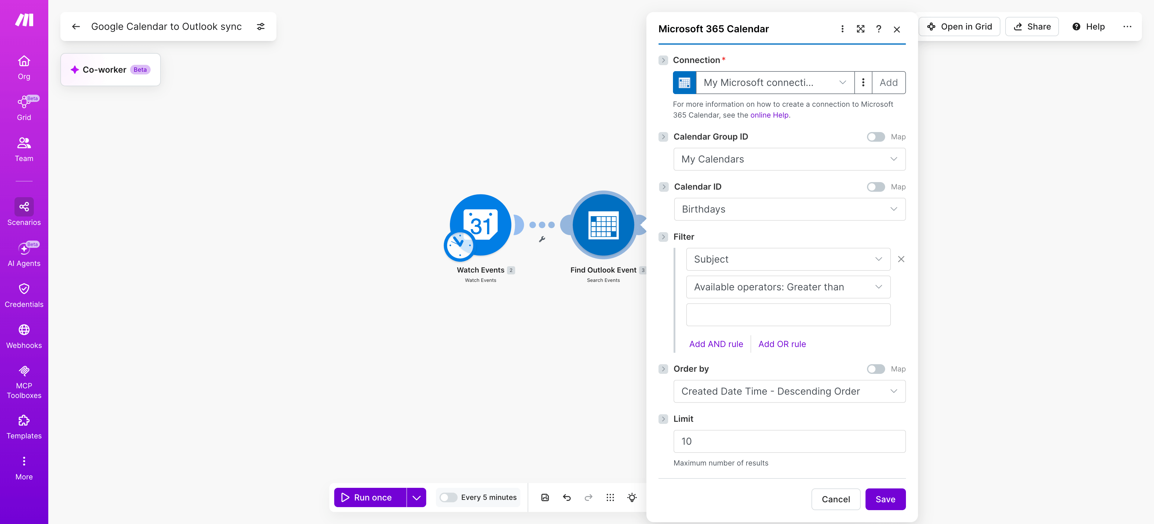 Google Calendar to outlook step 2