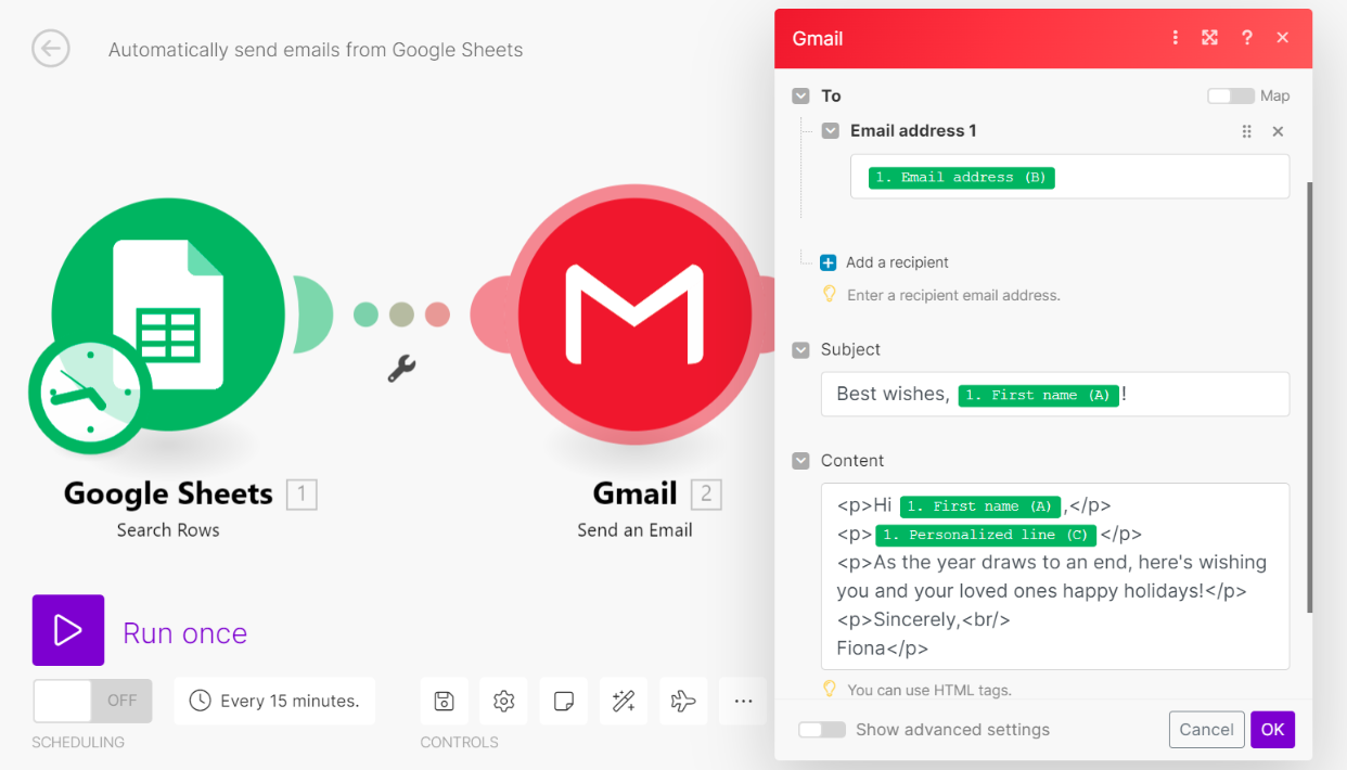 google sheet to gmail case study