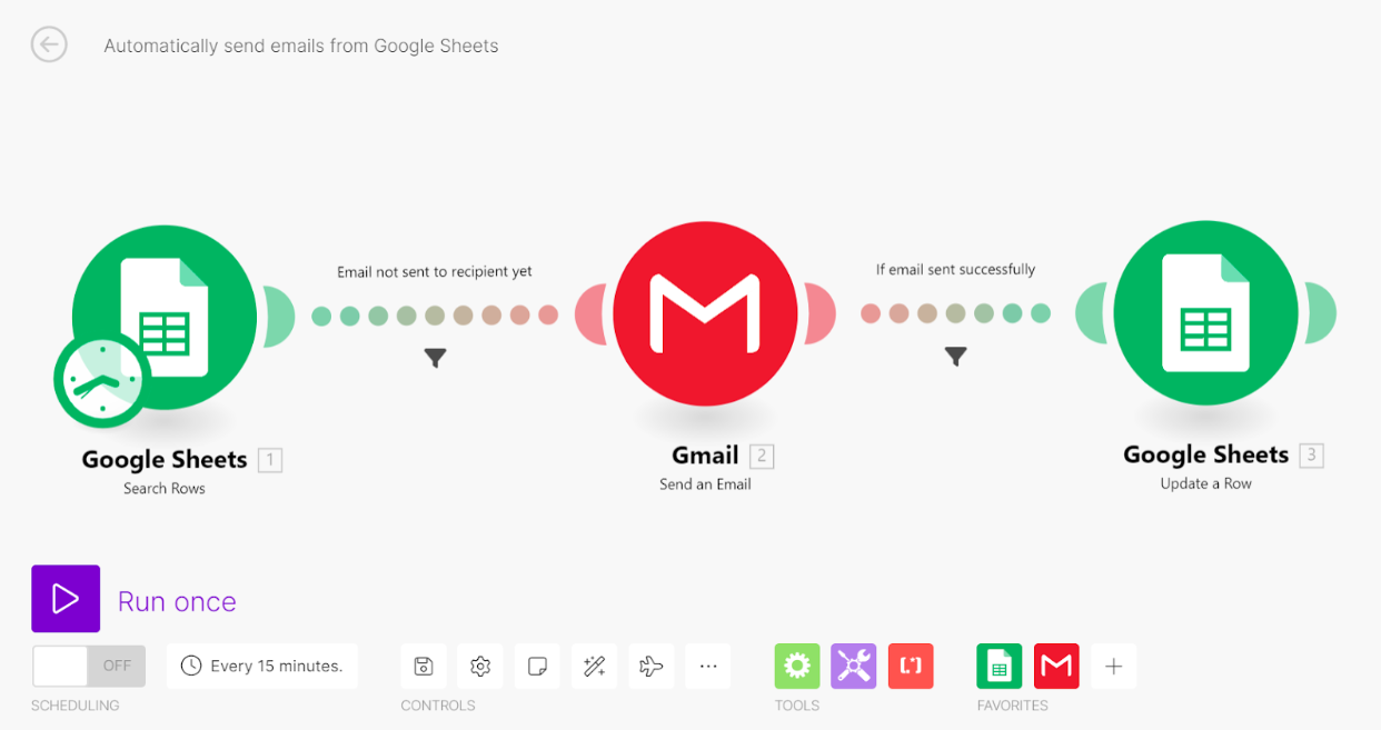 google sheet to gmail to google sheet use case