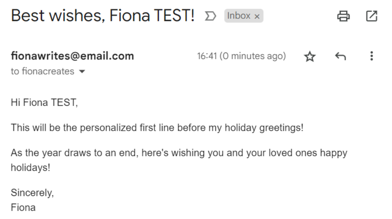email example best wishes