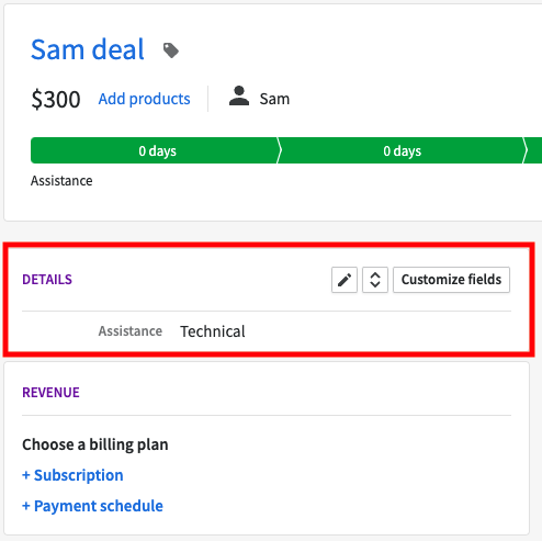 Pipedrive deal information