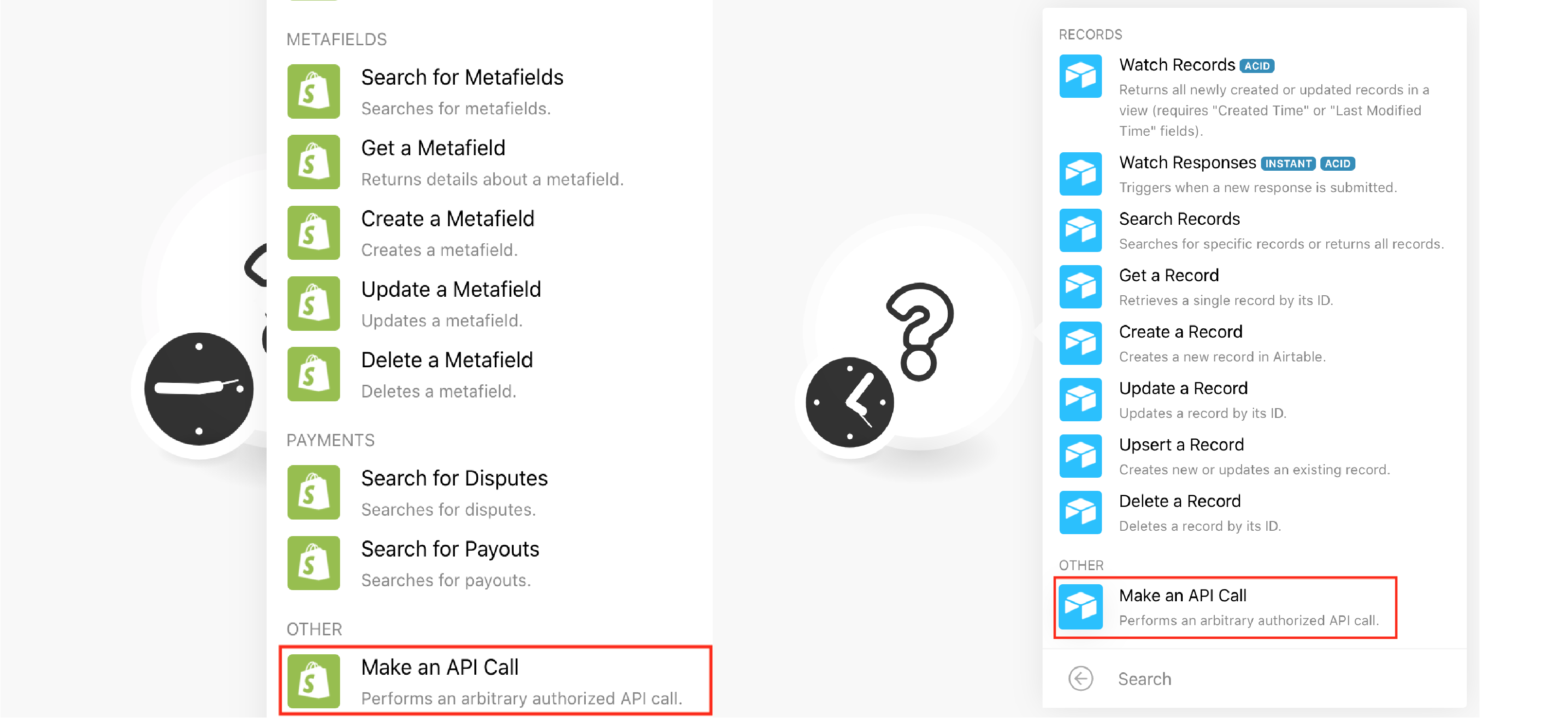 Make an API call