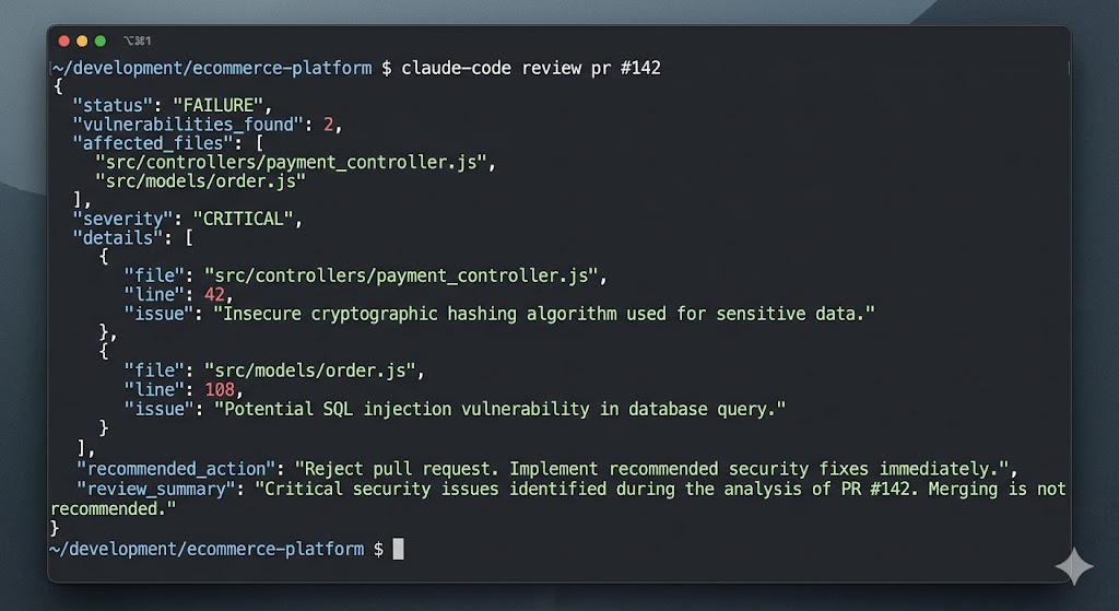 Claude Code terminal output JSON