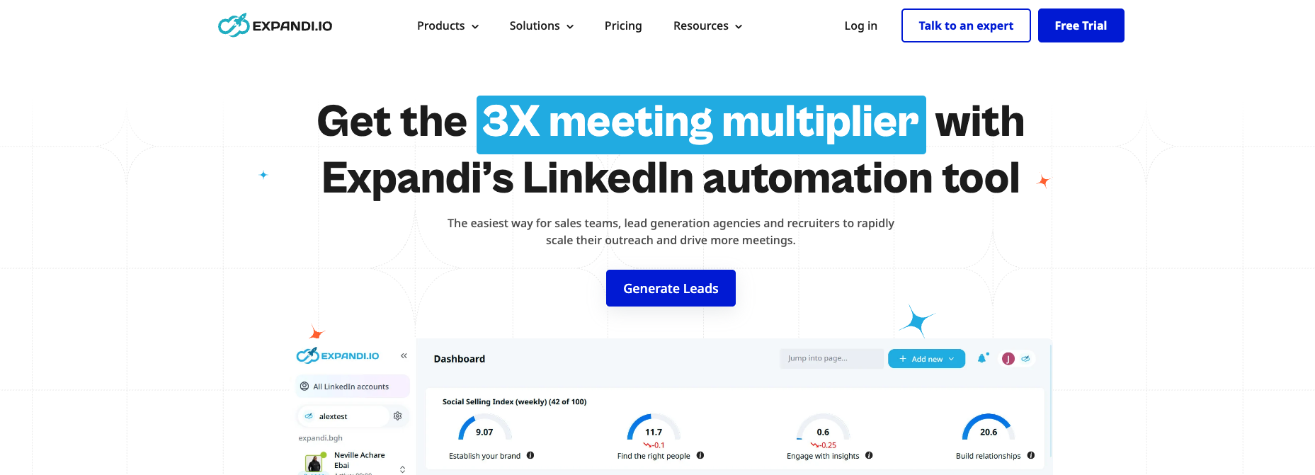 Expandi homepage