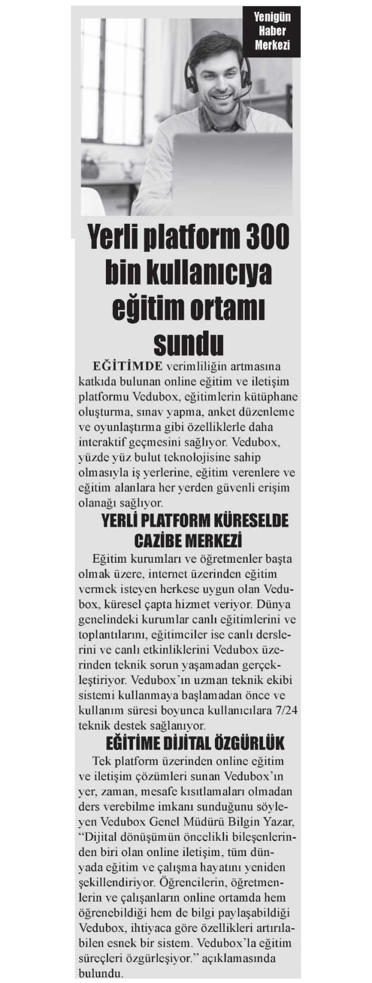 Yerli Platform 300 Bin Kullanıcıya Eğitim Ortamı Sundu - Yenigün