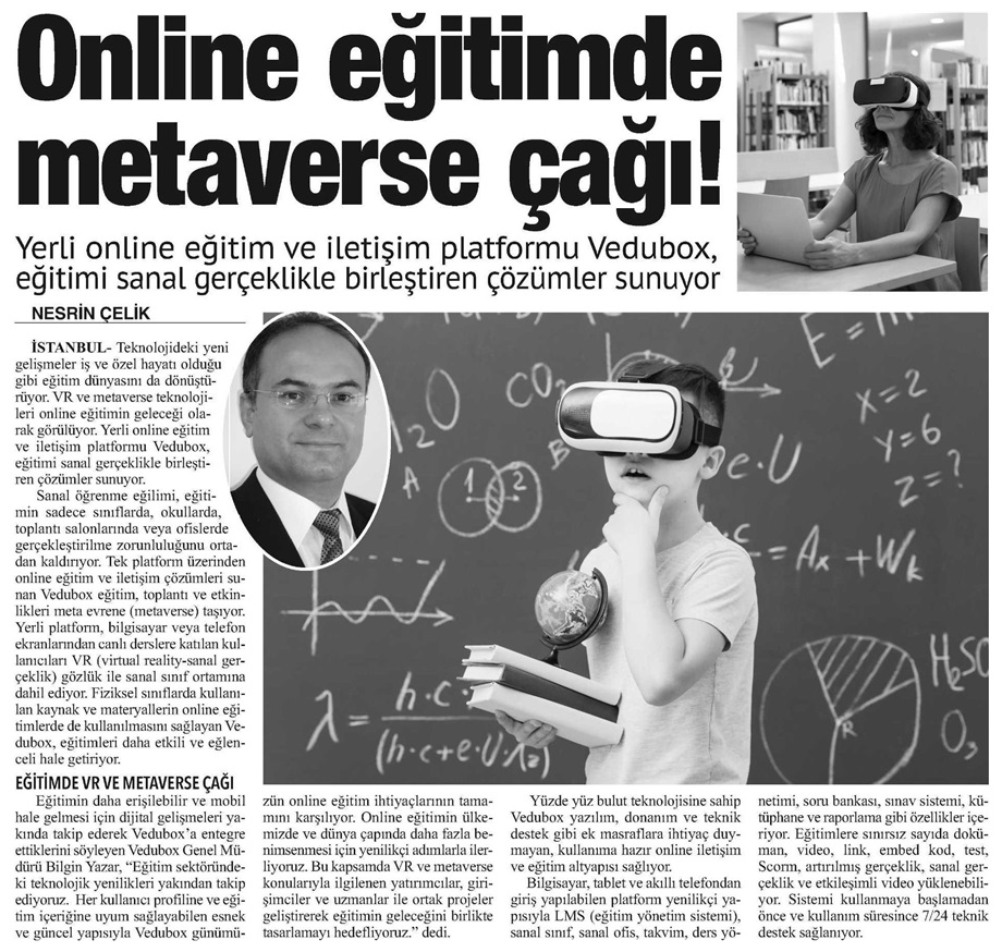 Vedubox Eğitimi Sanal Gerçeklikle Birleştiriyor - Bizim Anadolu Gazetesi