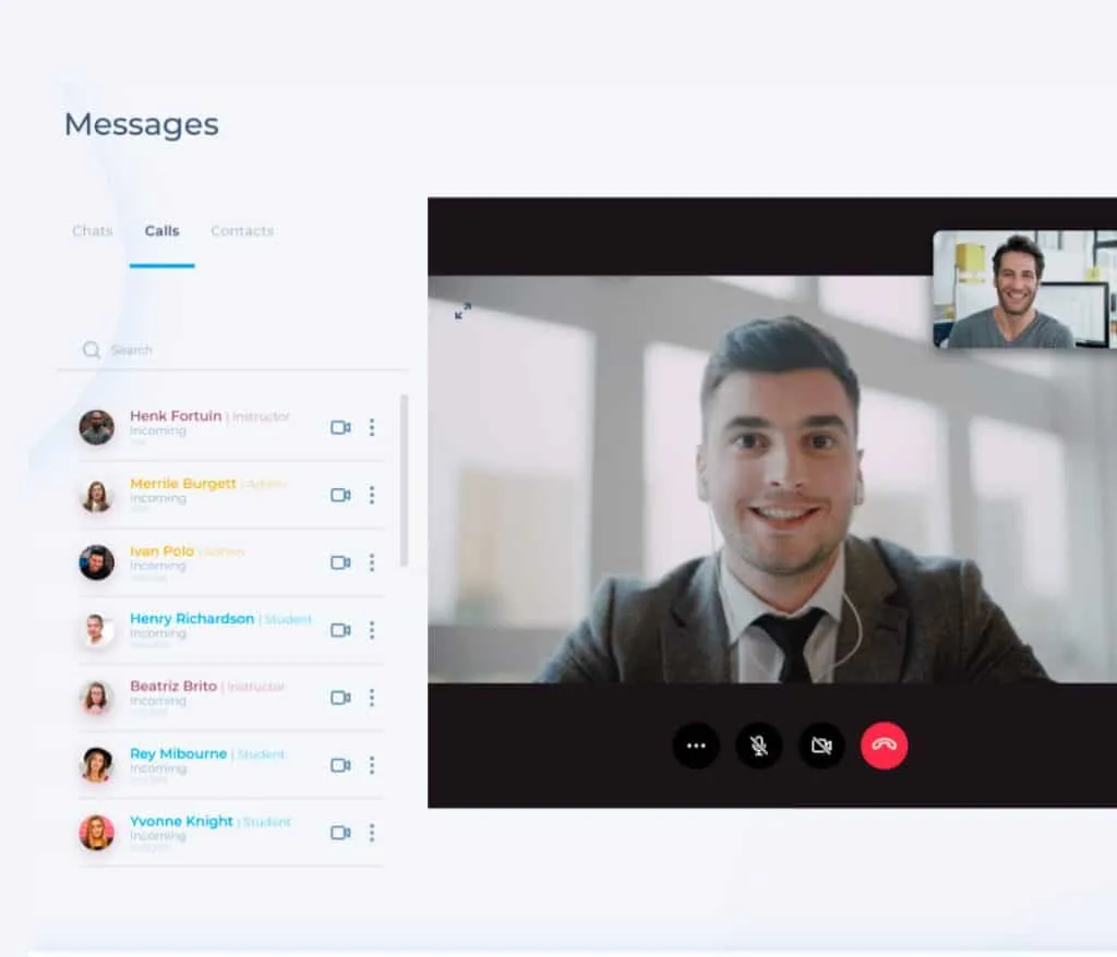 Vedubox messaging and live chat screen
