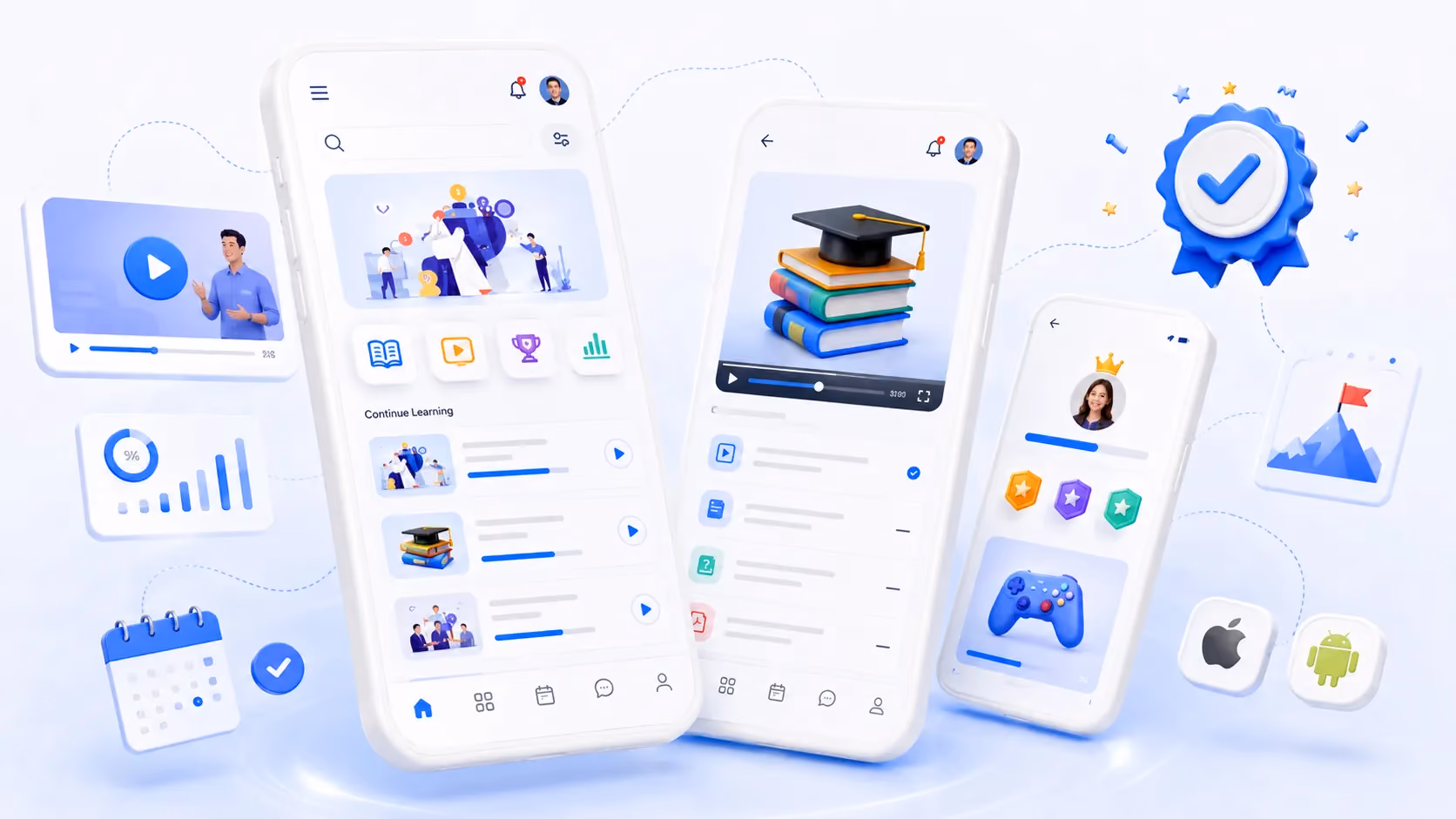 Vedubox mobil uygulamasının iOS ve Android ekranları