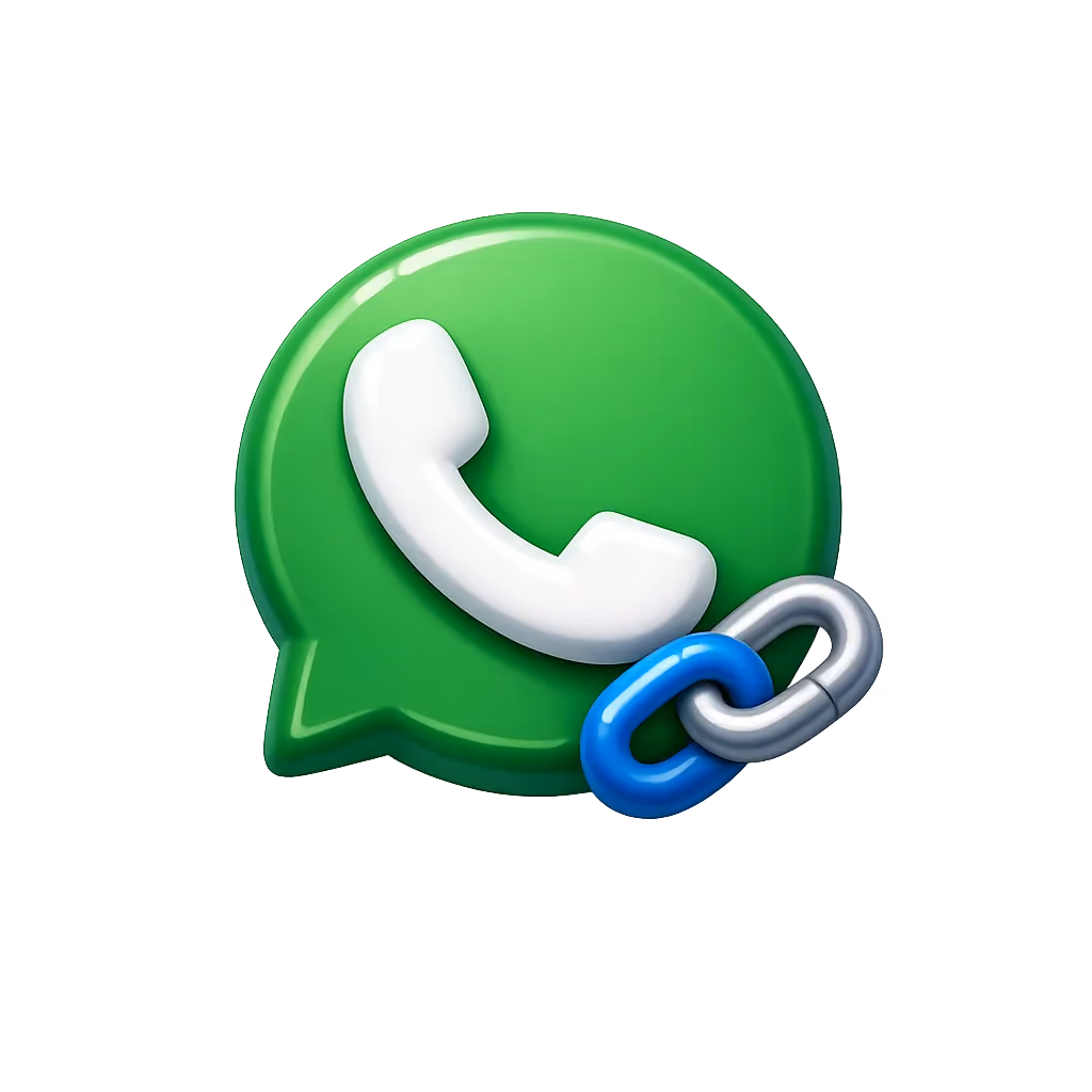 WhatsApp logosu ve bağlantı halkası