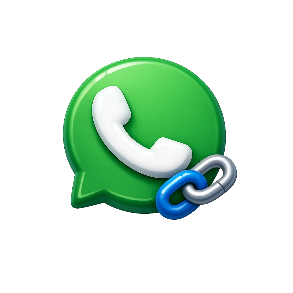 WhatsApp logosu ve bağlantı halkası