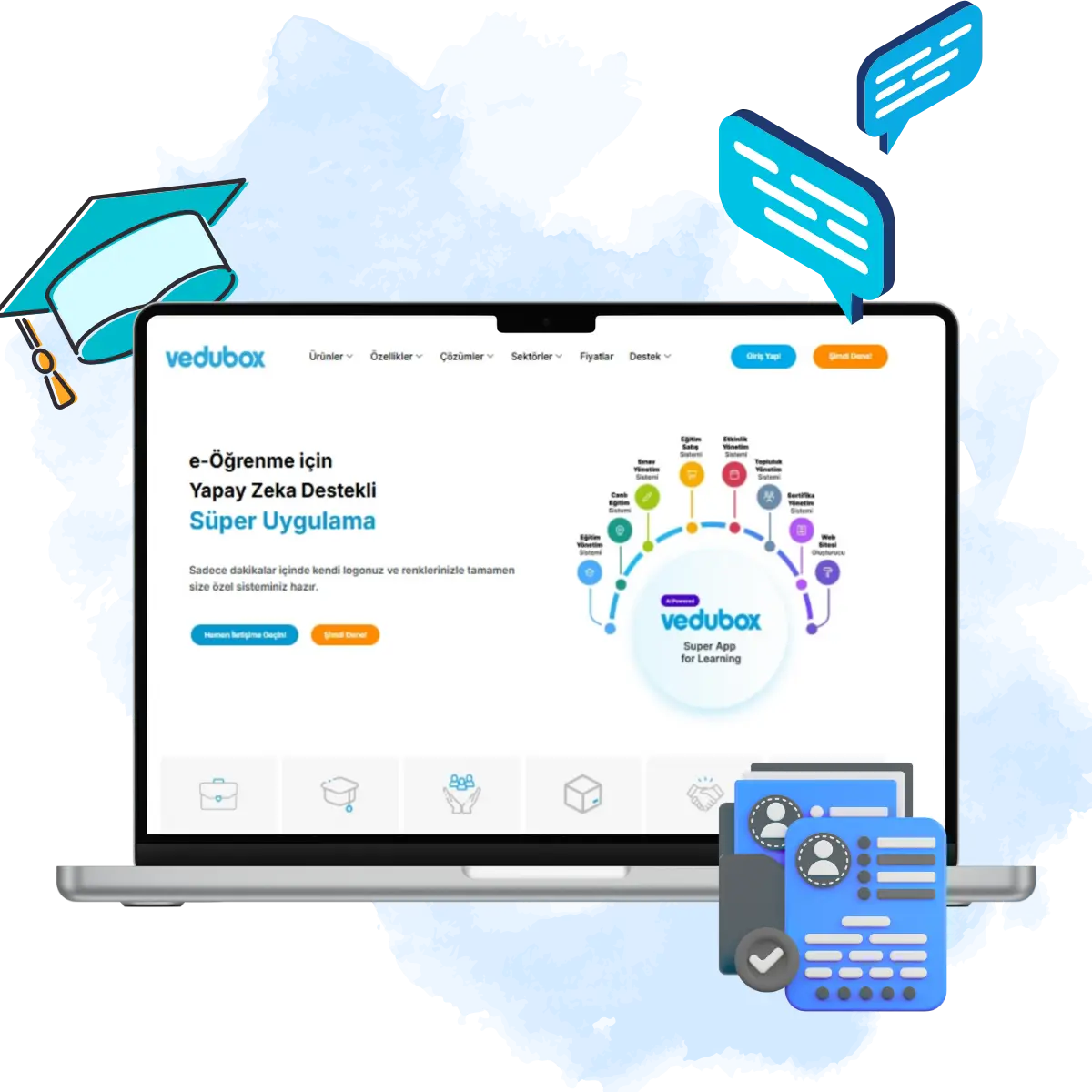 Vedubox yapay zekâ destekli e-öğrenme uygulaması ekranı