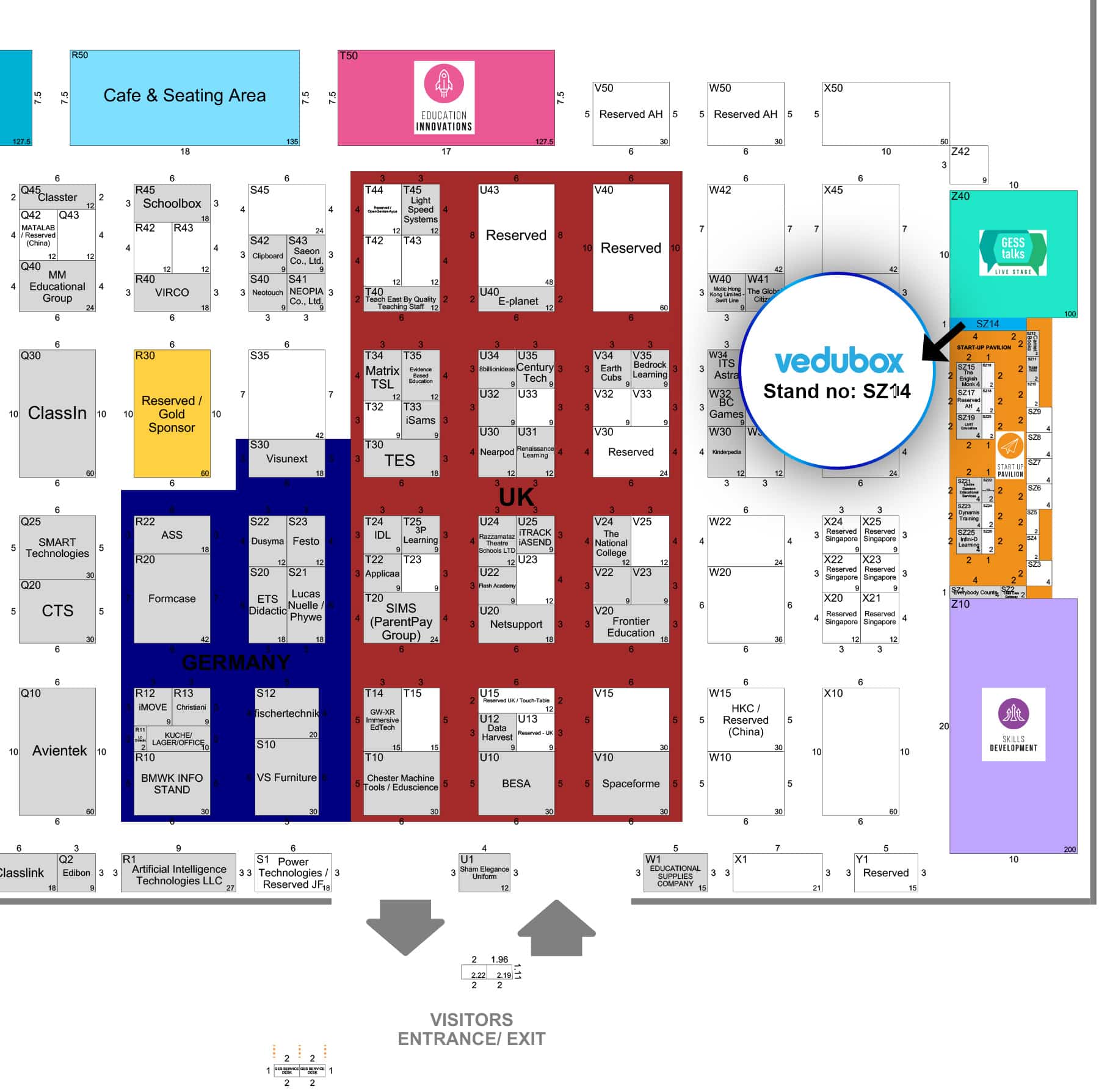 GESS Dubai 2023 salon planı — SZ14 standı