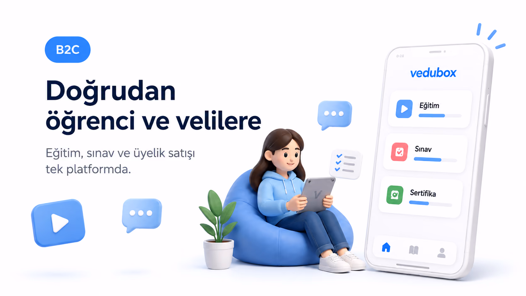 Öğrenci ve velilere doğrudan satış ekranı