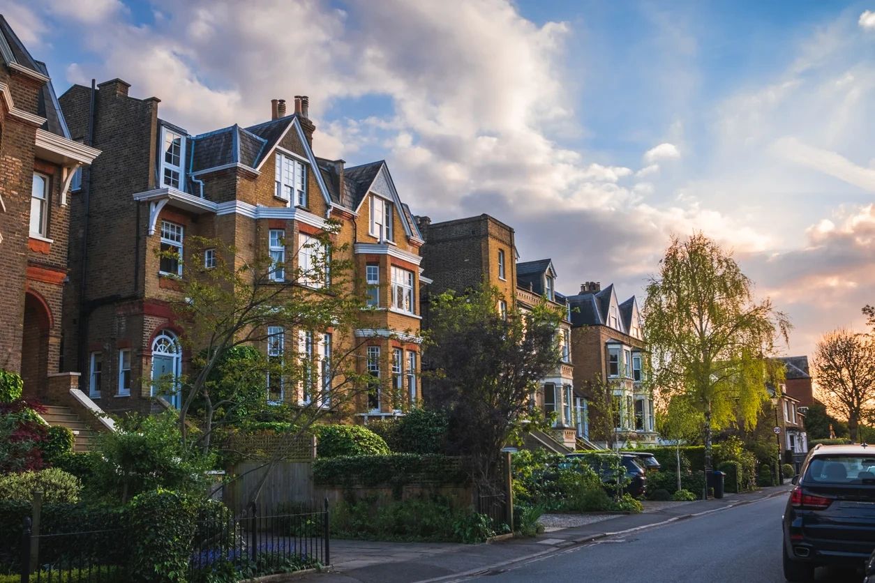 Victorian houses on a tree-lined street in Merton