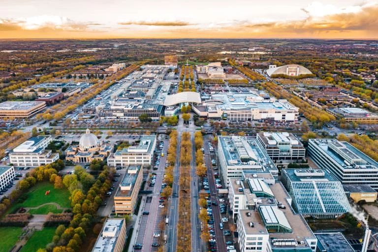 Aerial view of central Milton Keynes