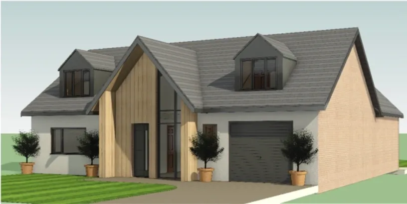 3D render of a detached house design