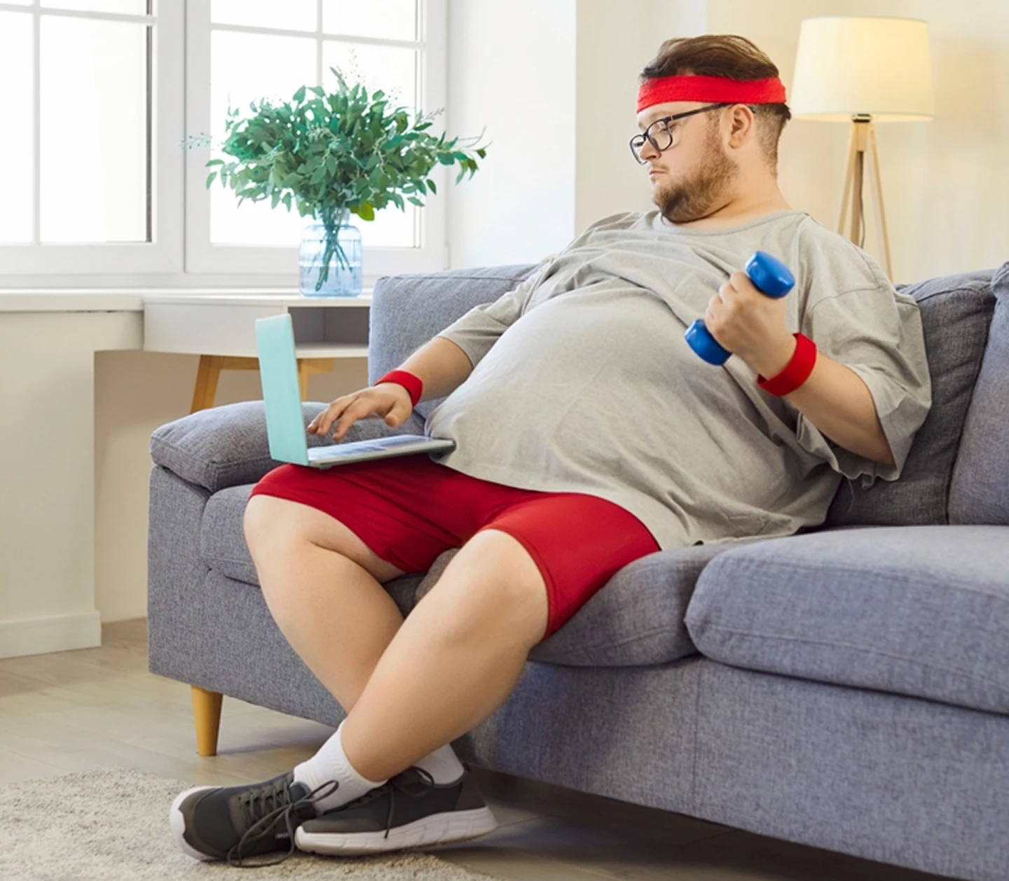 Man at home considering clinical nutrition and health support
