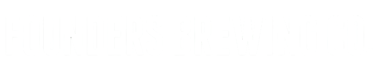 Text in bold white uppercase letters on a black background reading 'FOUNDERS BREWING CO.'