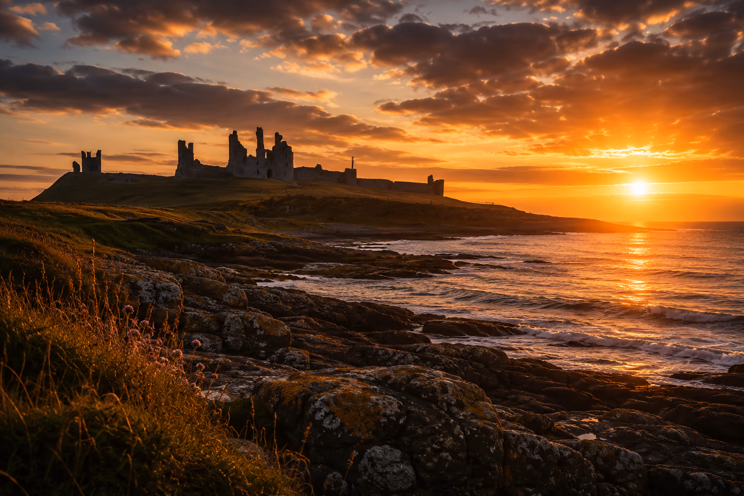 Dunstanburgh Castle by Morning Light