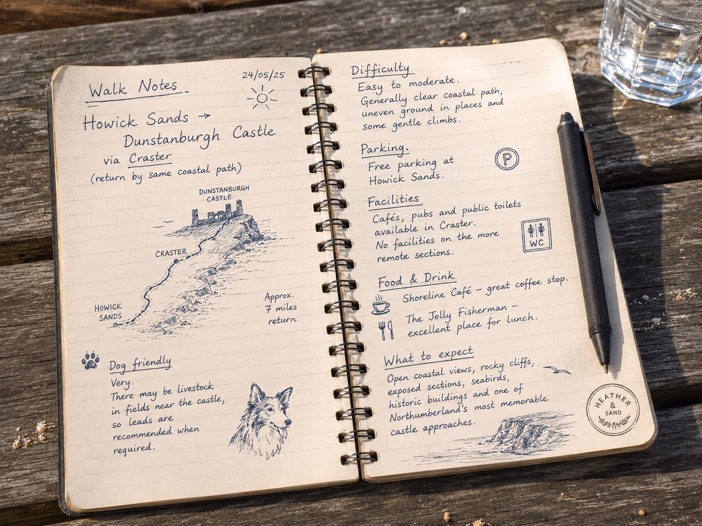 Handrwitten journal notes regarding Craster