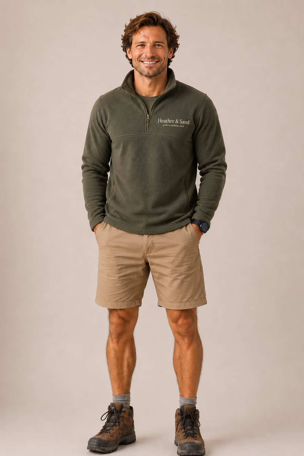Heather & Sand Quarter-Zip Fleece