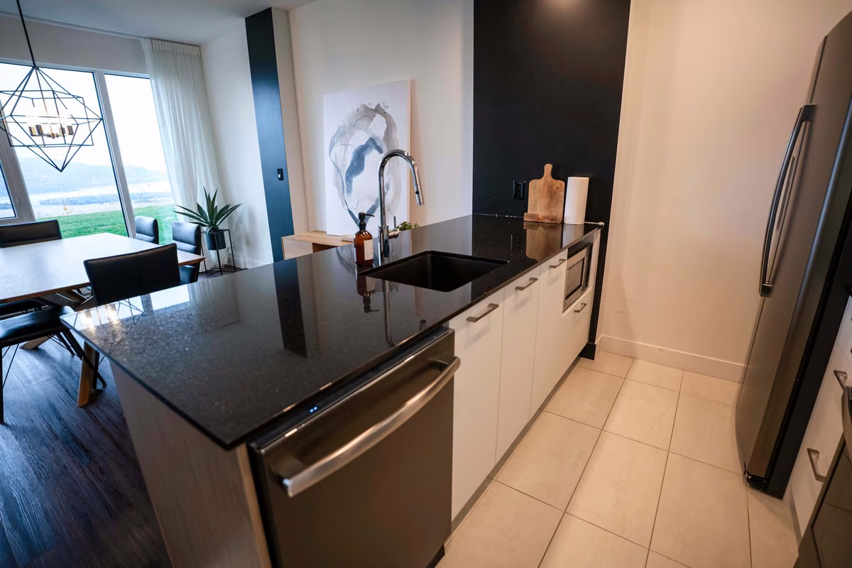 Cuisine entièrement équipée du condo 103, Aurea Charlevoix