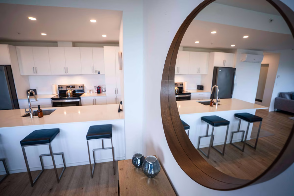 Cuisine entièrement équipée du condo 105, Aurea Charlevoix