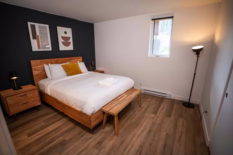 Chambre 3 du condo 106 avec lit queen, Aurea Charlevoix